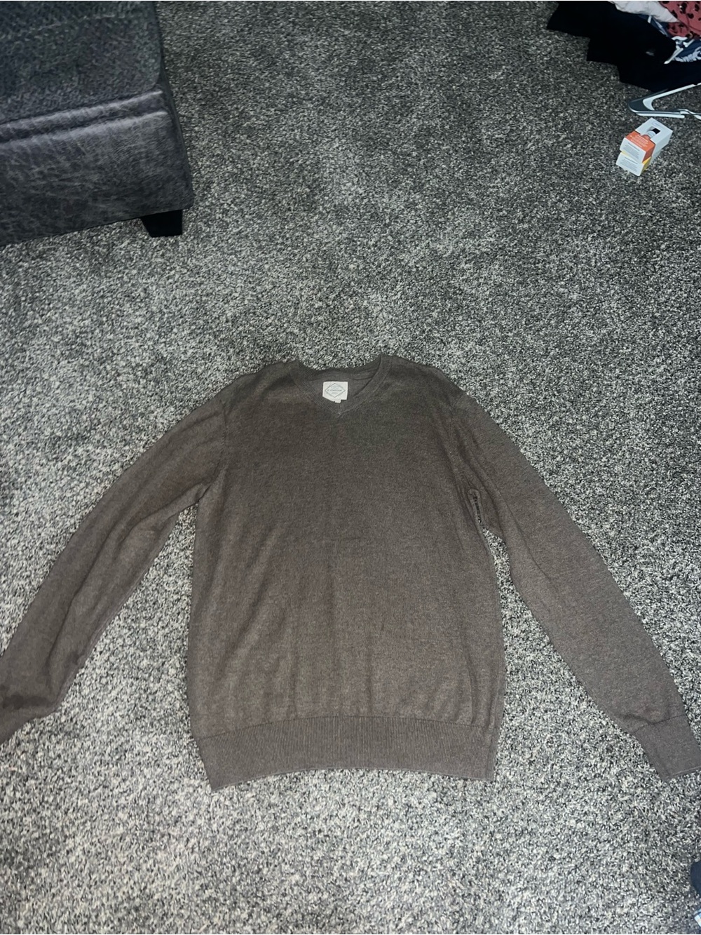 St. John's Bay Men's V-Neck Brown Sweater